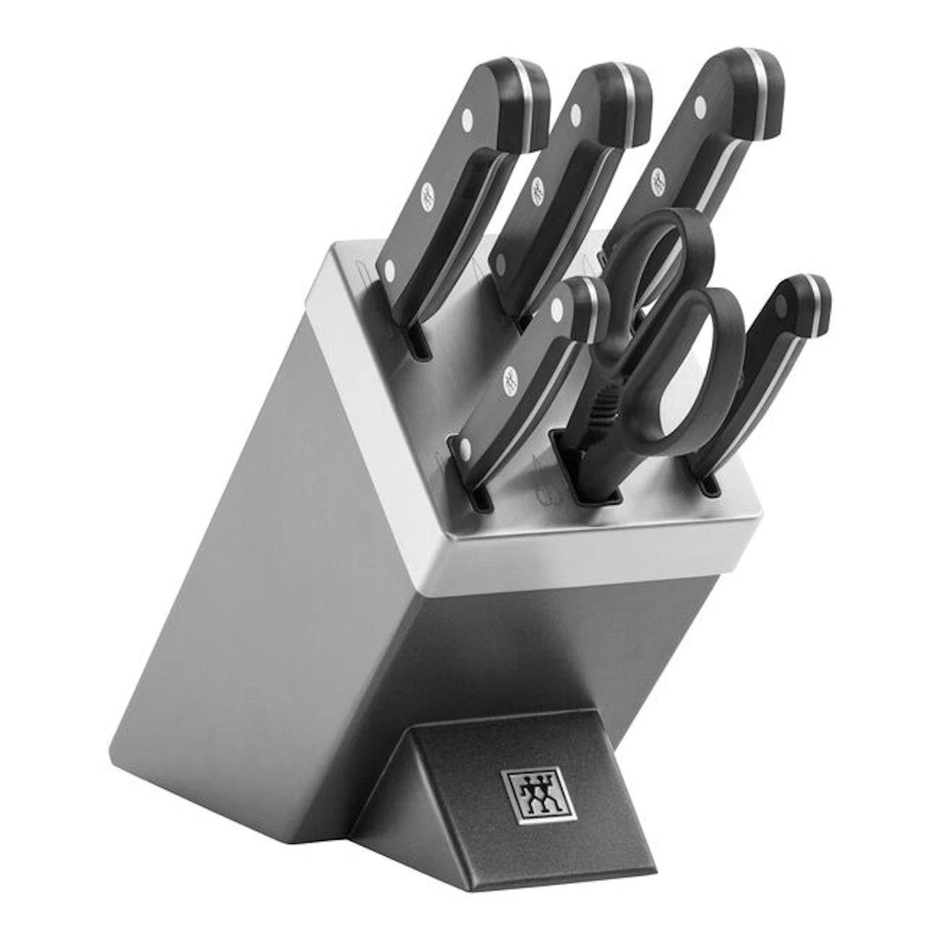Набор ножей в подставке с заточкой ZWILLING Gourmet, серый, 7 пр. - фото 1