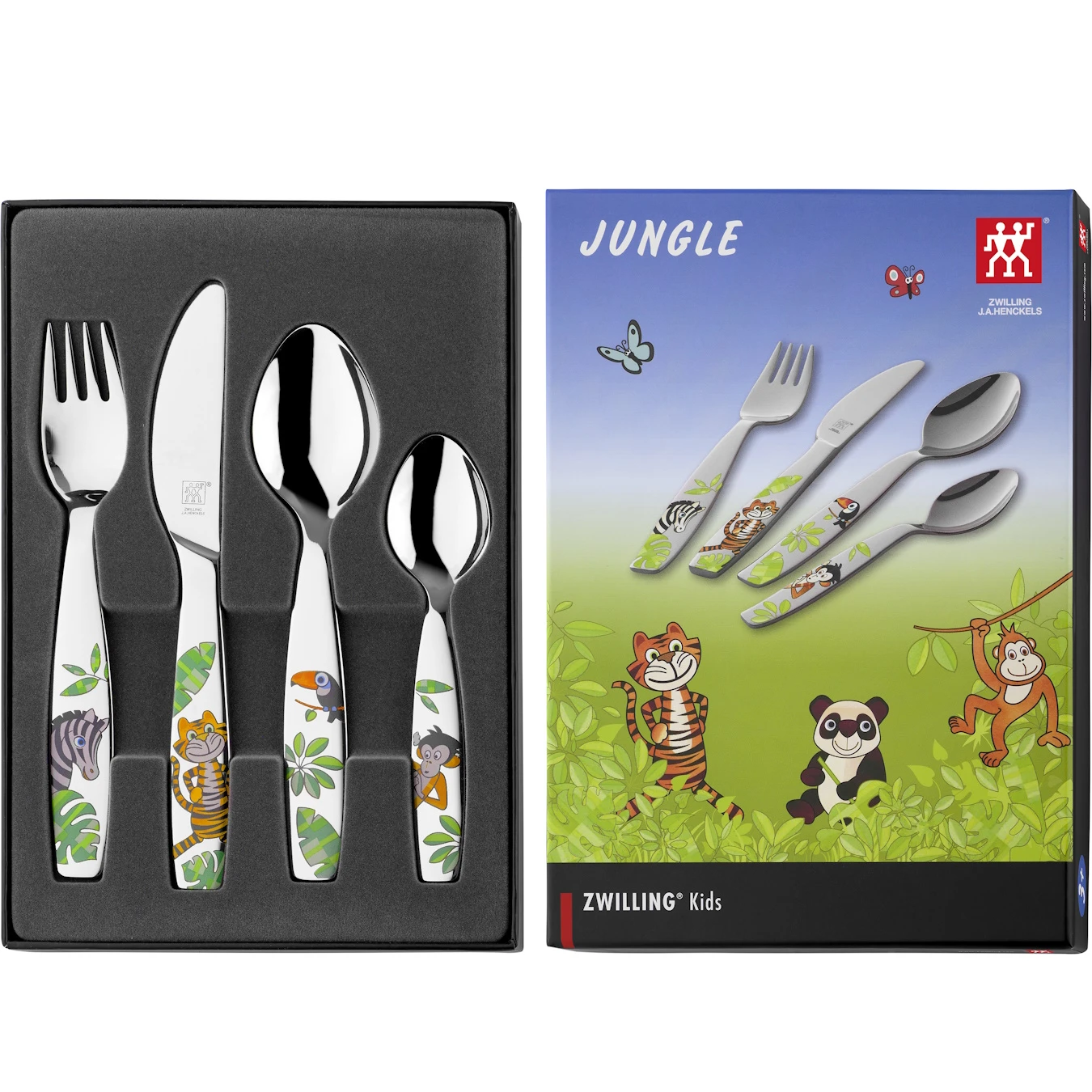 Набор детских столовых приборов ZWILLING "Джунгли", цветной, 4 пр. - фото 3