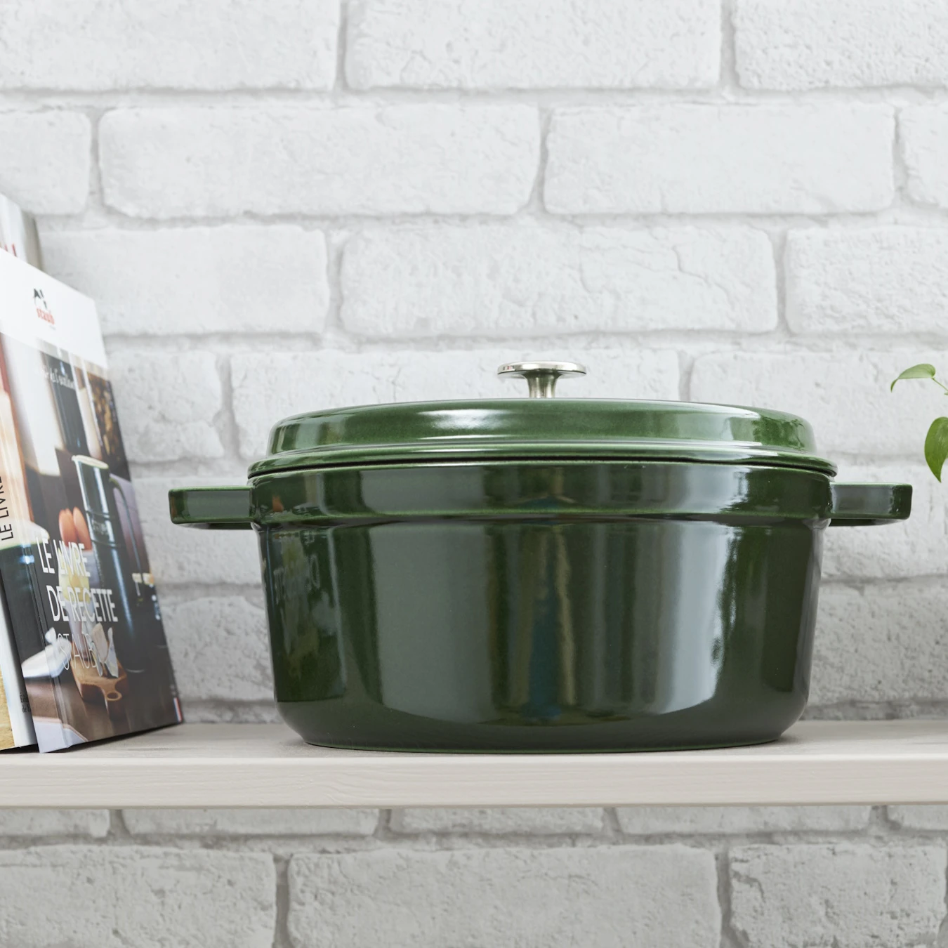 Кокот чугунный STAUB, круглый, 20 см, 2,2 л, зеленый базилик - фото 6