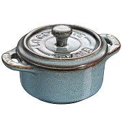 Мини-кокот круглый, 10 см, античный бирюзовый