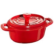 Мини-кокот керамический STAUB, овальный, 11 см, 0,2 л, вишневый