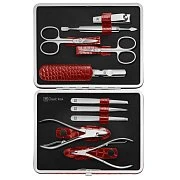 Маникюрный набор ZWILLING Beauty Classic, красный, отделка "крокодил", 10 пр.