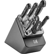 Набор ножей в подставке с заточкой ZWILLING Professional “S”, 7 пр., антрацитовый