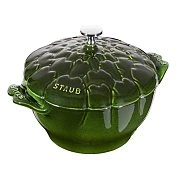 Кокот чугунный STAUB, форма "Артишок", 22 см, 3 л, зеленый базилик