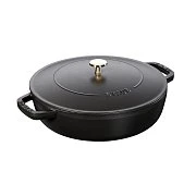 Сотейник с чугунной крышкой STAUB, 28 см, 3.7 л., черный