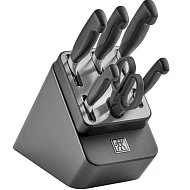 Набор ножей в подставке с заточкой ZWILLING Four Star, антрацитовый, 7 пр.