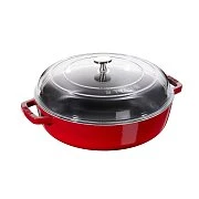 Сотейник со стеклянной крышкой STAUB, 28 см, 3.7 л., вишневый